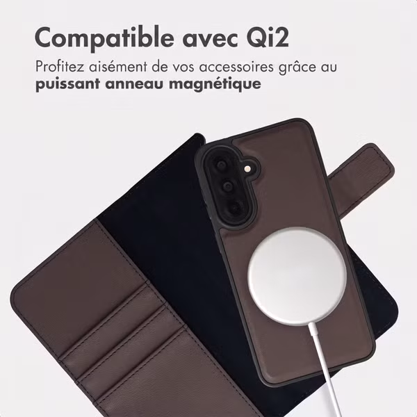 imoshion Étui portefeuille luxe 2-en-1 amovible Samsung Galaxy A37 (5G) - Marron
