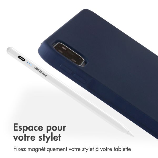 Accezz Coque Liquid Silicone avec porte-stylet Apple iPad Pro 11 (2022 / 2021 / 2020 / 2018) - Bleu foncé
