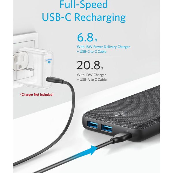 Anker Powerbank PowerCore III Sense - 20.000 mAh - Noir