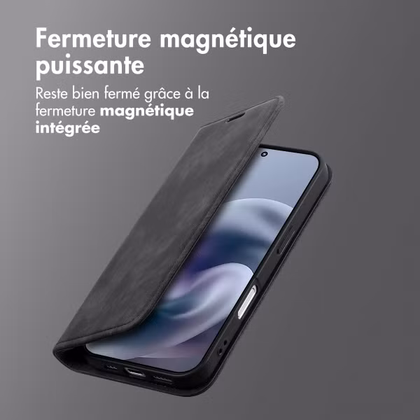 imoshion Étui de téléphone portefeuille Slim Motorola Moto G86 Power - Noir