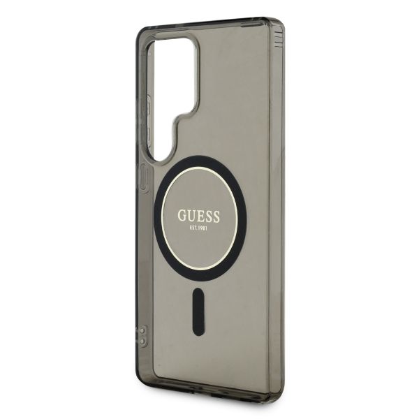Guess Coque MagSafe IML Glitter Gradient Samsung Galaxy S25 Ultra - Noir