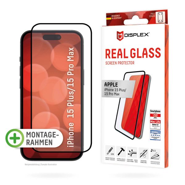 Displex Protection d'écran en verre trempé Real Glass Full Cover iPhone 15 Plus / 15 Pro Max