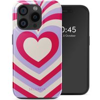 Selencia Coque arrière Vivid Tough avec MagSafe iPhone 15 Pro - Double Hearts Rubine Red Lilac