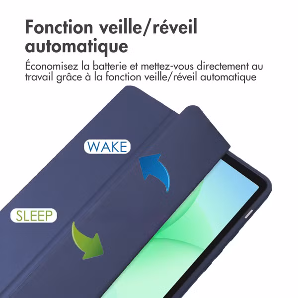 imoshion Coque tablette rigide Trifold Samsung Galaxy Tab A11 / A9 8.7 pouces - Bleu foncé