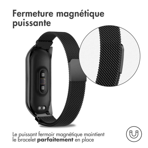 imoshion Bracelet magnétique milanais Xiaomi Mi Band 3 / 4 - Noir