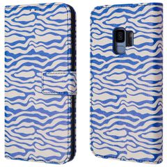 imoshion Étui de télephone portefeuille Design Samsung Galaxy S9 - White Blue Stripes