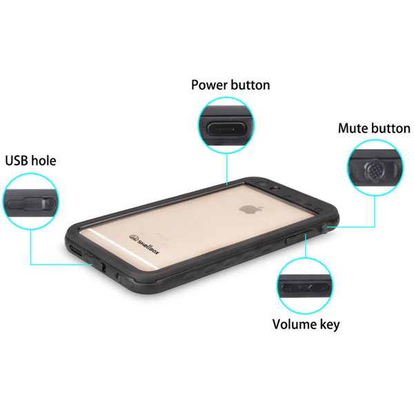 Redpepper Coque imperméable Dot Plus Apple iPhone SE (2022 / 2020) / 8 / 7 / 6(s) - Noir