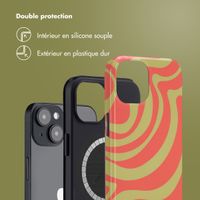 Selencia Coque arrière Vivid avec MagSafe Apple iPhone 14 - Wavy Swirl Orange Fern