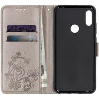 Etui de téléphone Fleurs de Trèfle Huawei Y6 (2019) - Gris