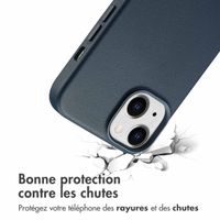 Accezz Coque arrière en cuir avec MagSafe Apple iPhone 14 - Nightfall Blue