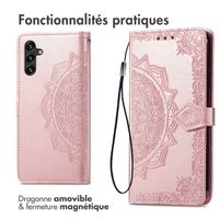 imoshion Etui de téléphone portefeuille Mandala Samsung Galaxy A25 (5G) - Rose Dorée