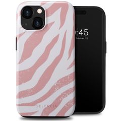 Selencia Coque arrière Vivid Tough iPhone 15  - Colorful Zebra Old Pink