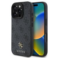 Guess Coque 4G Metal Logo MagSafe iPhone 16 Pro - Noir