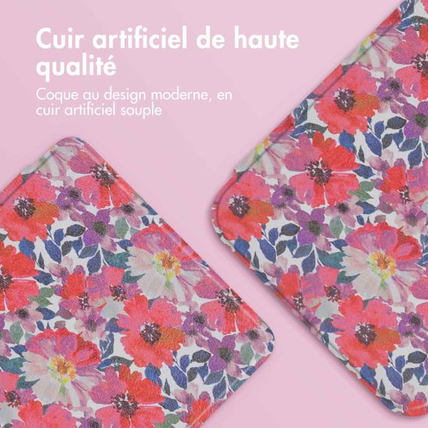 imoshion Design Slim Hard Case Sleepcover Kobo Clara Colour / BW - Flower Watercolor