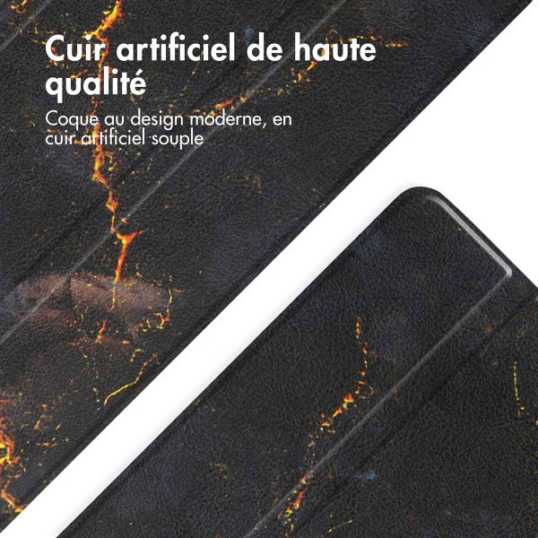 imoshion Coque tablette Trifold iPad 11 (2025) 11 pouces / iPad 10 (2022) 10.9 pouces - Black Marble