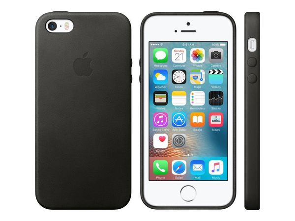 Apple Coque Leather Apple iPhone SE (2016) / 5 / 5s - Noir