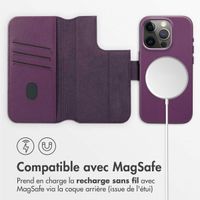 Accezz Étui de téléphone portefeuille en cuir 2-en-1 avec MagSafe iPhone 15 Pro - Heath Purple