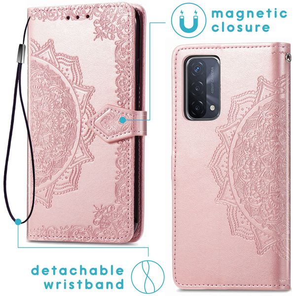 imoshion Etui de télephone Mandala Oppo A74 (5G) / A54 (5G) - Rose Doré