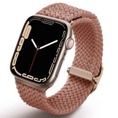 Uniq Bracelet tressé Aspen Apple Watch Series 1 t/m 11 / SE / Ultra (44/45/46/49 mm) - Grapefruit Pink