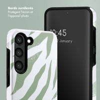 Selencia Coque arrière Vivid Samsung Galaxy S23 - Colorful Zebra Sage Green