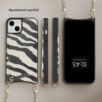Selencia Coque de télephone Nova avec cordon et porte-cartes Apple iPhone 14 / 13 - Zazzy Zebra