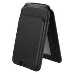 Accezz Portefeuille en cuir magnétique avec support - Compatible avec Apple Find My - Onyx Black