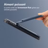 Accezz Portefeuille en cuir magnétique avec support - Compatible avec Apple Find My - Nightfall Blue