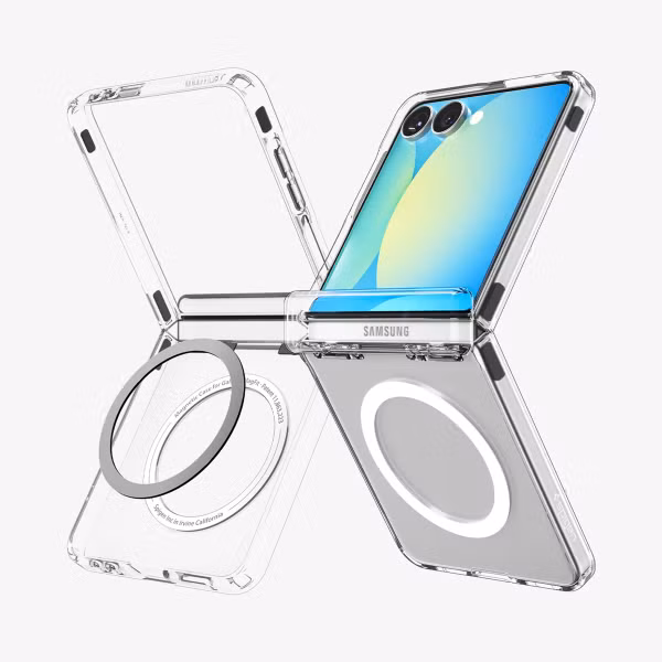 Spigen Coque Ultra Hybrid Pro MagFit Samsung Galaxy Z Flip 7 - Clear / White