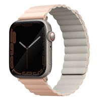 Uniq Bracelet Revix réversible Apple Watch Series 1 t/m 9 / SE (38/40/41 mm) | Series 10 / 11 (42 mm) - Blush Pink / Beige
