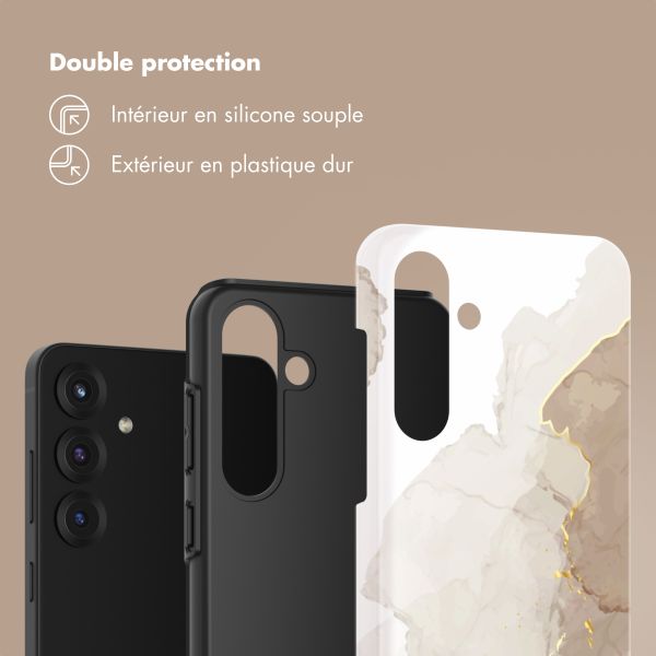 Selencia Coque arrière Vivid Samsung Galaxy S25 Plus - Marble Light Brown