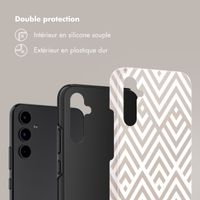 Selencia Coque arrière Vivid Tough Samsung Galaxy A34 - Beige Zigzag