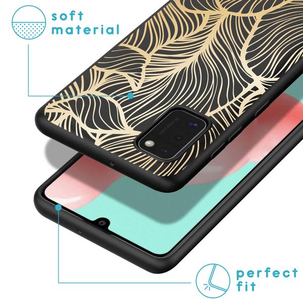 imoshion Coque Design Samsung Galaxy A41 - Feuilles / Noir