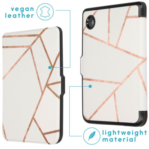 imoshion ﻿Design Slim Hard Sleepcover Kobo Clara 2E / Tolino Shine 4 - White Graphic