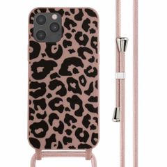 imoshion Coque design en silicone avec cordon iPhone 12 (Pro) - Animal Pink