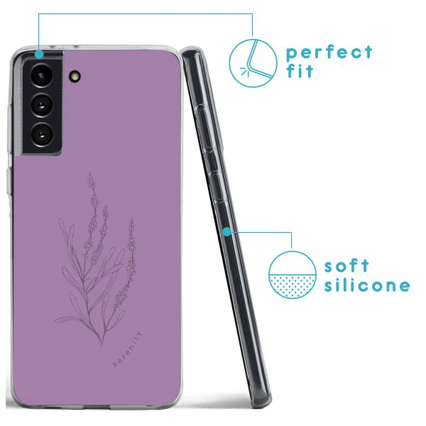 imoshion Coque Design Samsung Galaxy S21 FE - Floral Purple