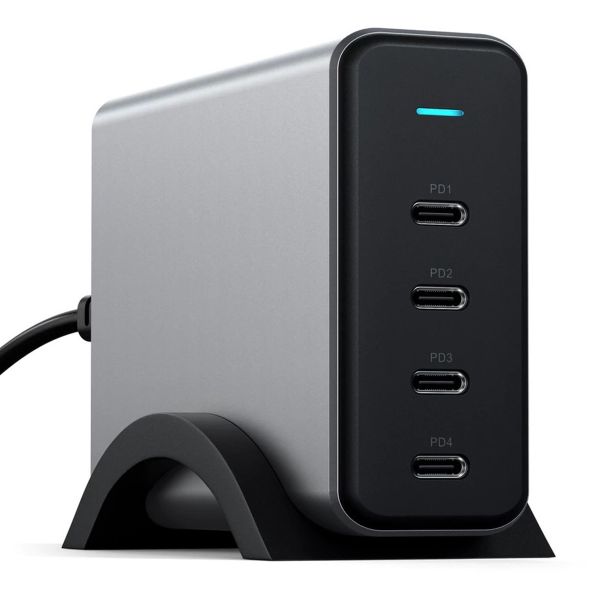 Satechi Chargeur USB-C GaN 4 ports 140 W | Chargeur de bureau - Gris sidéral