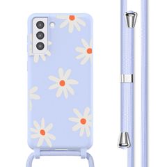 imoshion Coque design en silicone avec cordon Samsung Galaxy S21 - Lila Flower Distance