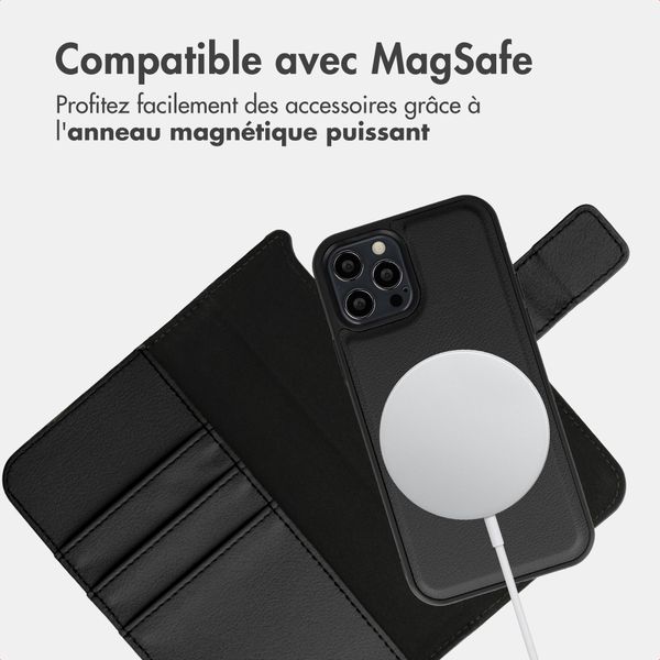 imoshion Étui portefeuille luxe 2-en-1 amovible Apple iPhone 12 (Pro) - Noir