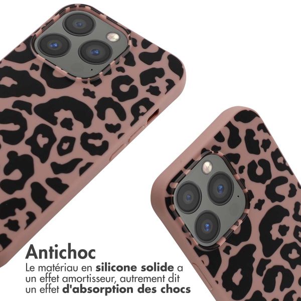 imoshion Coque design en silicone avec cordon iPhone 13 Pro - Animal Pink