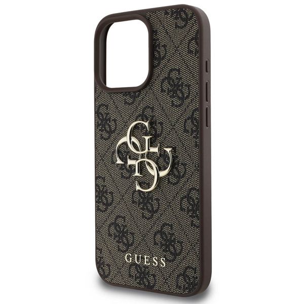 Guess Coque 4G Metal Logo iPhone 16 Pro - Brun