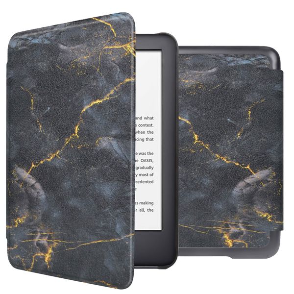 imoshion Design Slim Hard Case Sleepcover Amazon Kindle (2024) / Amazon Kindle (2022) 11th gen - Black Marble