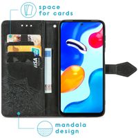 imoshion Etui de téléphone portefeuille Mandala Xiaomi Redmi Note 11 (4G) / Note 11S (4G) - Noir