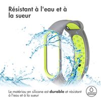 imoshion Bracelet sportif en silicone Xiaomi Mi Band 3 / 4 - Gris / Lime