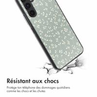 imoshion Coque design pour Samsung Galaxy A54 - Smoke Green Flowers