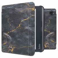 imoshion Design Slim Hard Sleepcover avec support Kobo Libra Colour - Black Marble