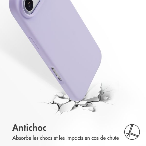 Accezz Coque Liquid Silicone avec MagSafe Apple iPhone Air - Violet