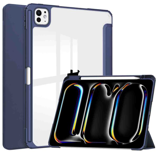 imoshion Coque tablette rigide Trifold Apple iPad Pro 11 (2024) M4 - Bleu foncé