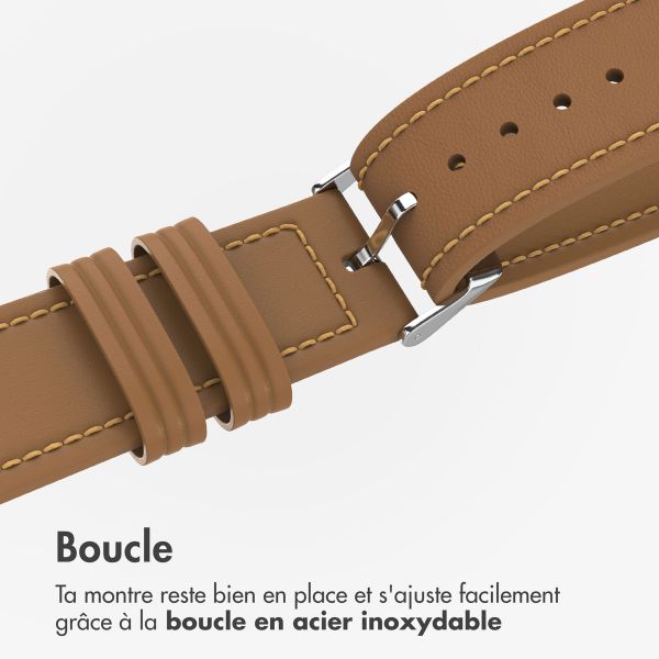 imoshion Bracelet en cuir moderne pour Samsung Galaxy Watch 7 (40/44 mm) - Marron