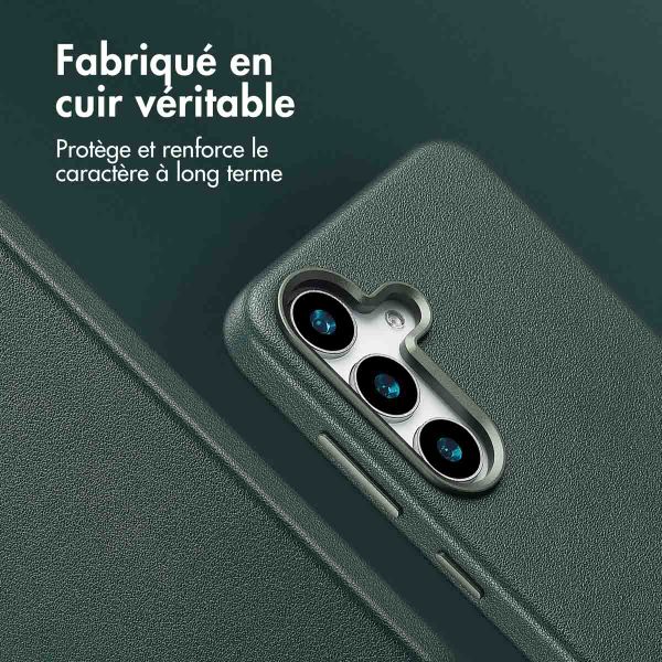 Accezz Coque arrière en cuir avec Magsafe Samsung Galaxy S25 - Cedar Green