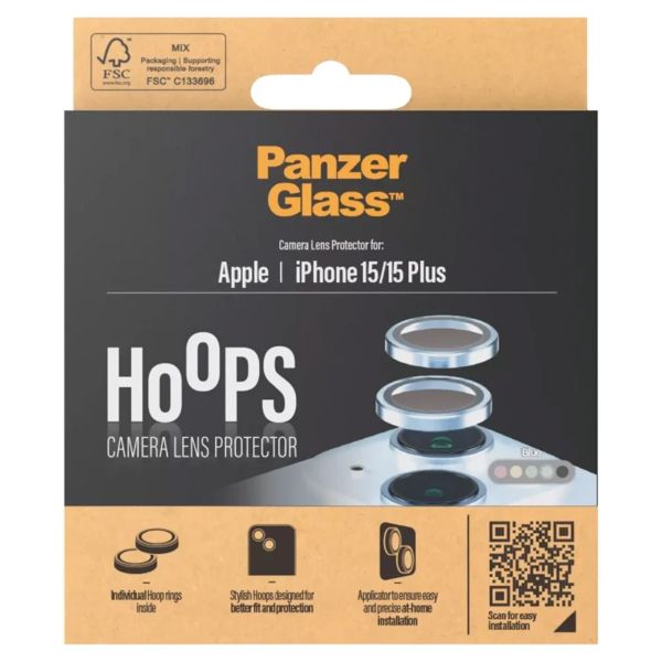 PanzerGlass Protection Caméra Hoop Optic Rings iPhone 15 / 15 Plus - Blue